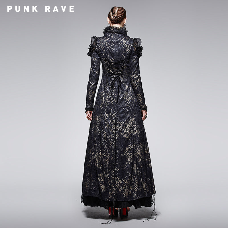 Y-567 Soft Lace Branded Gothic Dresses With Swallow Tail