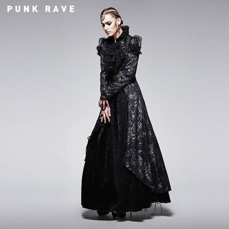 Y-567 Soft Lace Branded Gothic Dresses With Swallow Tail