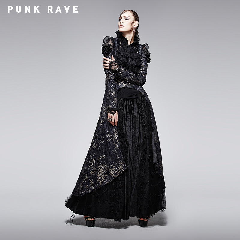 Y-567 Soft Lace Branded Gothic Dresses With Swallow Tail