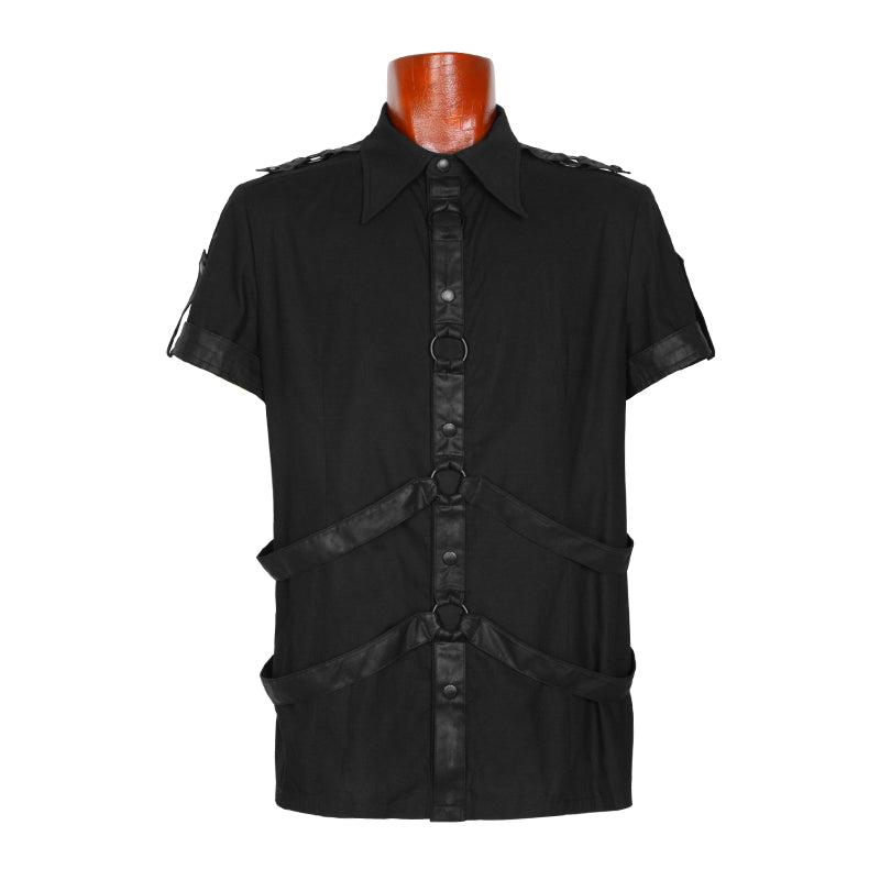 Y-575 100% Cotton Short Sleeve Punk Shirts For Men