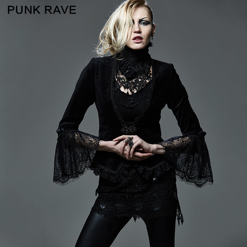 Y-583 Lace Short Gothic Coats For Women