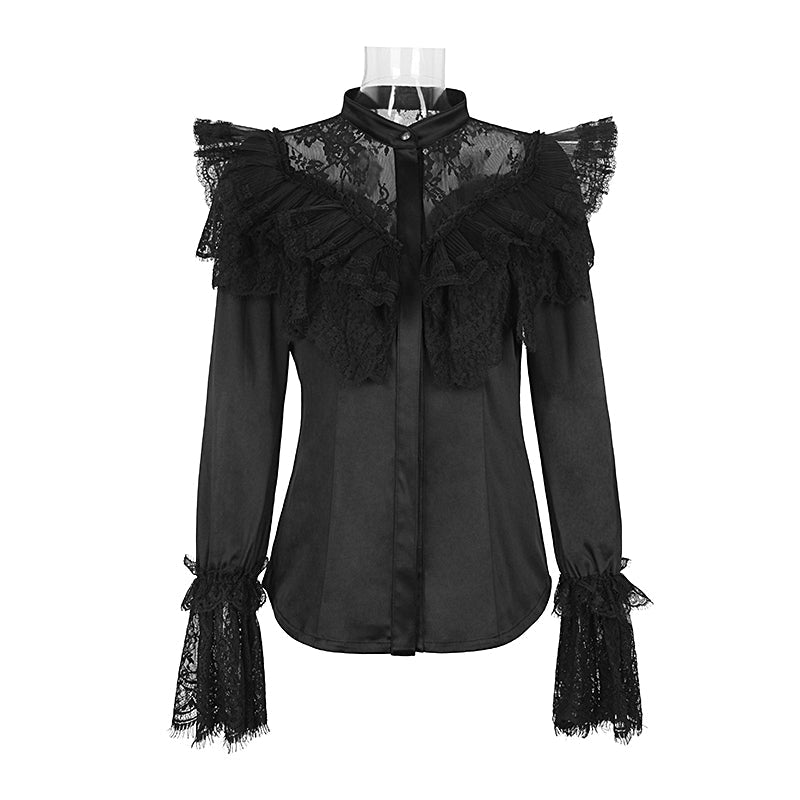 Y-587 Autumn Stylish Lace Gothic Shirt For Women