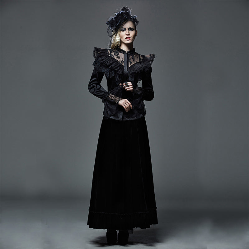 Y-587 Autumn Stylish Lace Gothic Shirt For Women