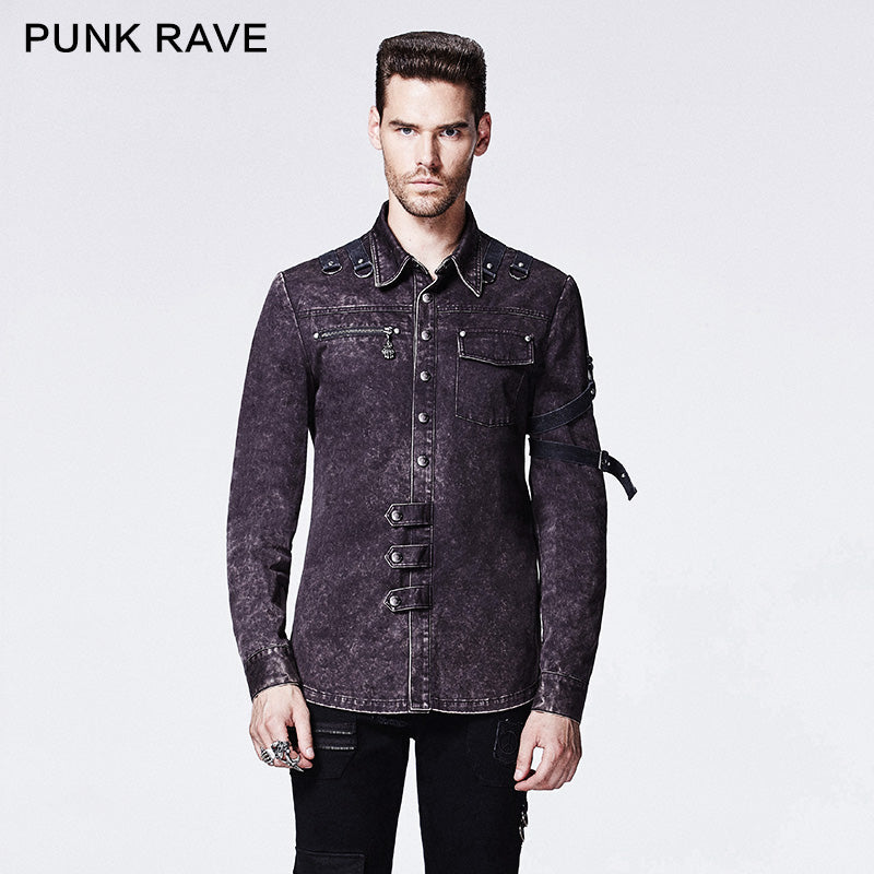 Y-591 Winter Military Denim Fabric Punk Shirts