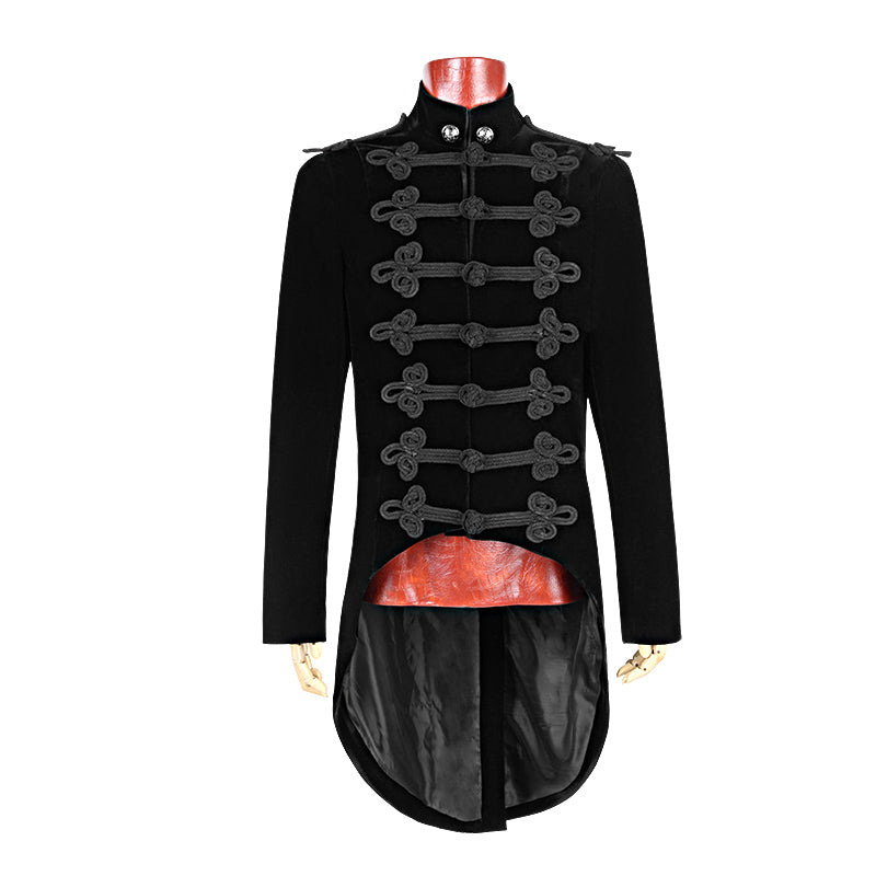 Y-593 Gorgeous black Victorian Gothic Coat With Swallow Tail