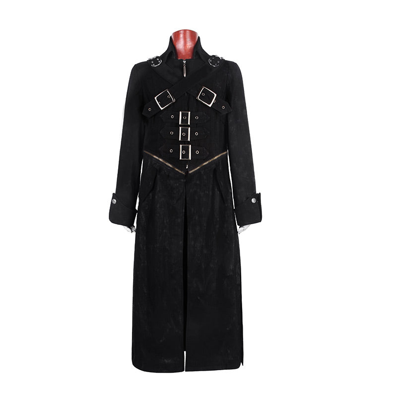 Y-594 Military Punk Trench Coat With Long Sleeve