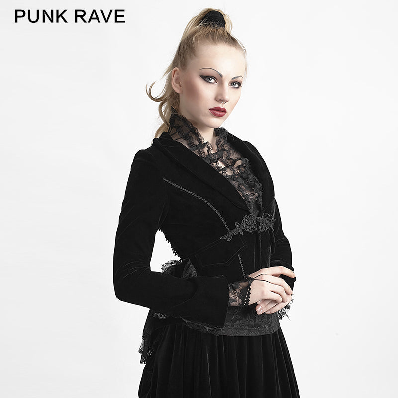 Y-614 black Lace Short Gothic Jacket With Chinese Knot