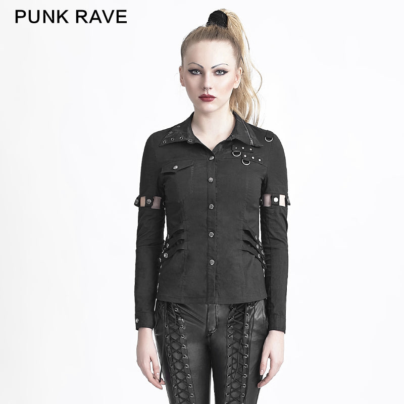 Y-617 Christmas Dark Military Thick Punk Shirts With Long Sleeves