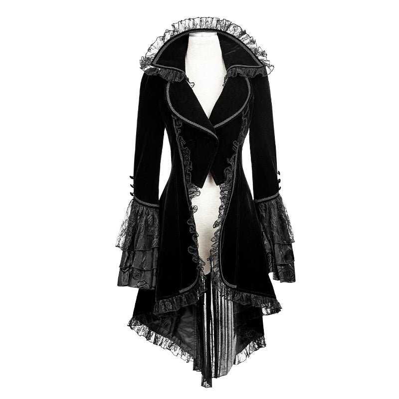 Y-622 Winter Long Flare Sleeves Gothic Trench Coats With Swallowtail