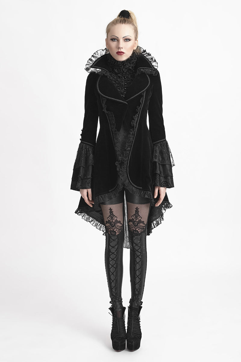 Y-622 Winter Long Flare Sleeves Gothic Trench Coats With Swallowtail