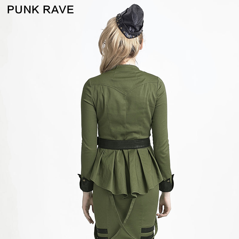 Y-623 Green Military Style Lolita Dresses With Long Sleeves