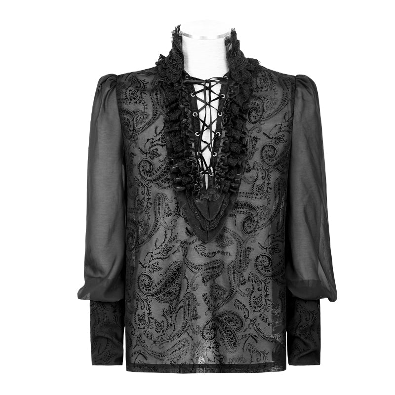 Y-643 Gorgeous Silk Gothic Shirt With Bubble Long Sleeve