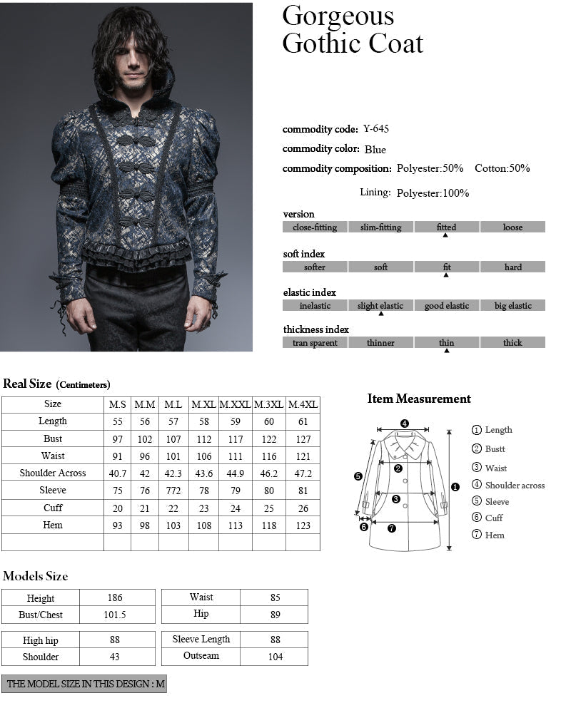 Y-645 Noble Short Gothic Jacket With Stand-up Collar