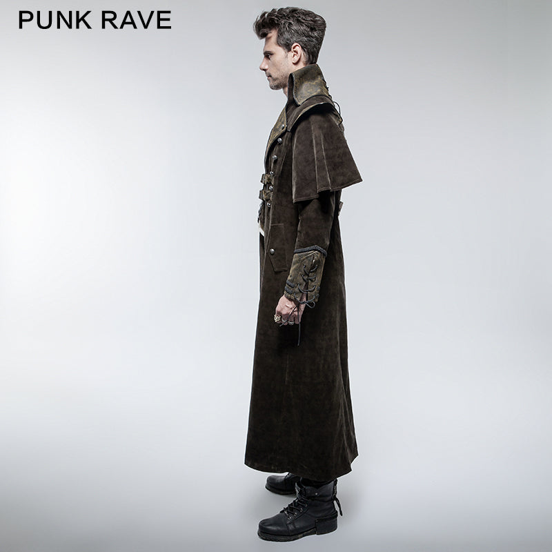 Y-654 Military Cape Style Modern Gothic Trench Coats For Men