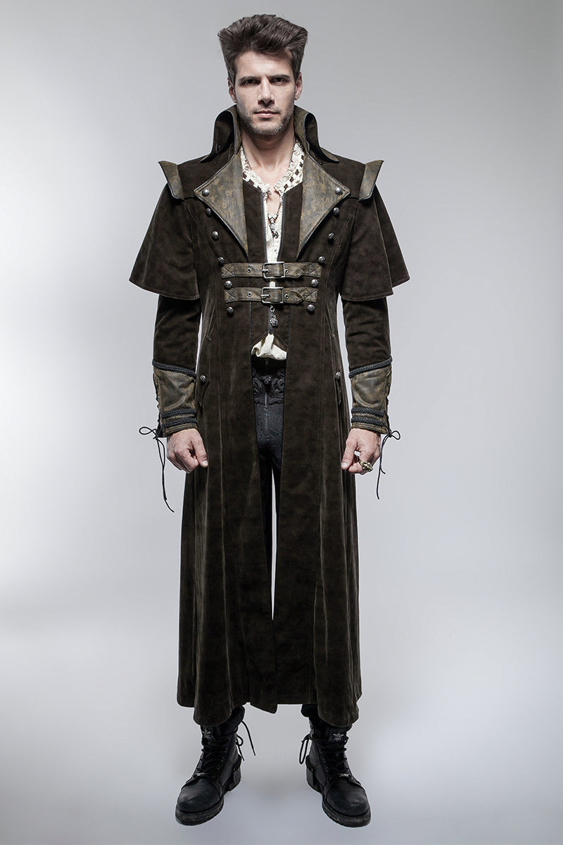 Y-654 Military Cape Style Modern Gothic Trench Coats For Men