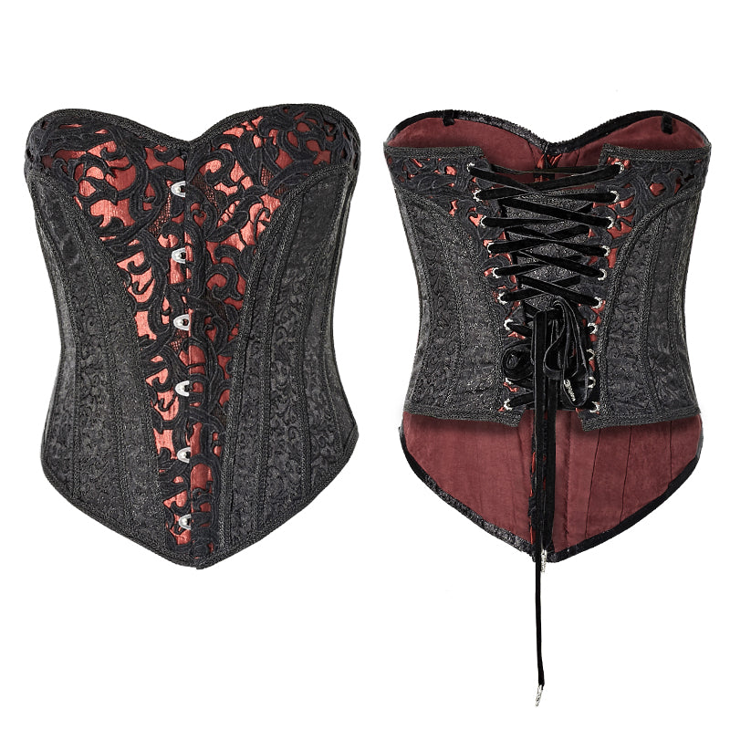 Y-657 3D Flowers Printed Sexy Gothic Accessiories Adjustable Elastic Waist Corset