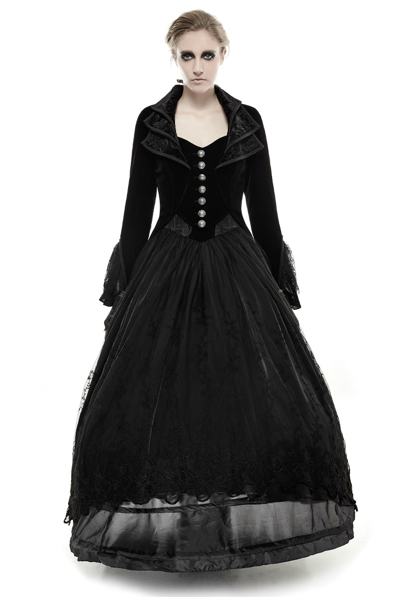 Y-658 Mystery Women Jacket Elegant Gothic Coat With Lace