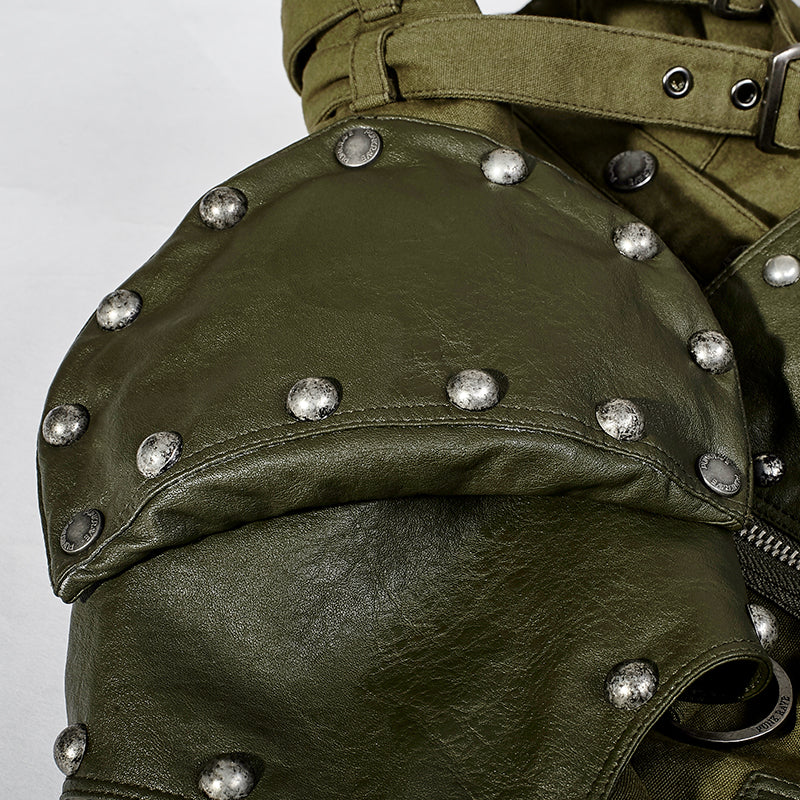 Y-665 Cool Military Short Punk Jacket With High Collar