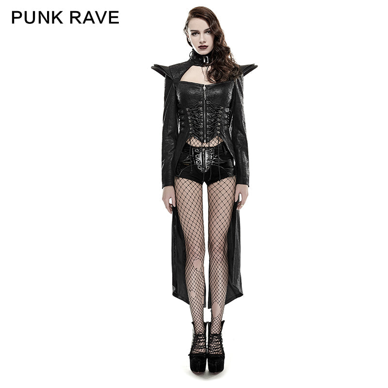 Y-670 Steampunk Domineering Sexy Leather Gothic Coat