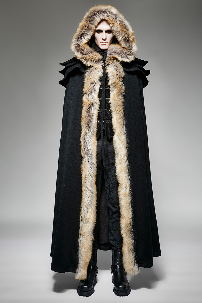 Y-673 Long Cloak Gothic Trench Coats With Excellent Wool Collar