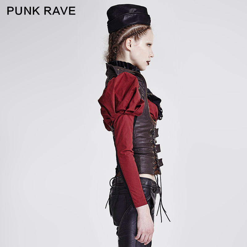 Y-674 Fashion Unusual Short Leather Punk Vest