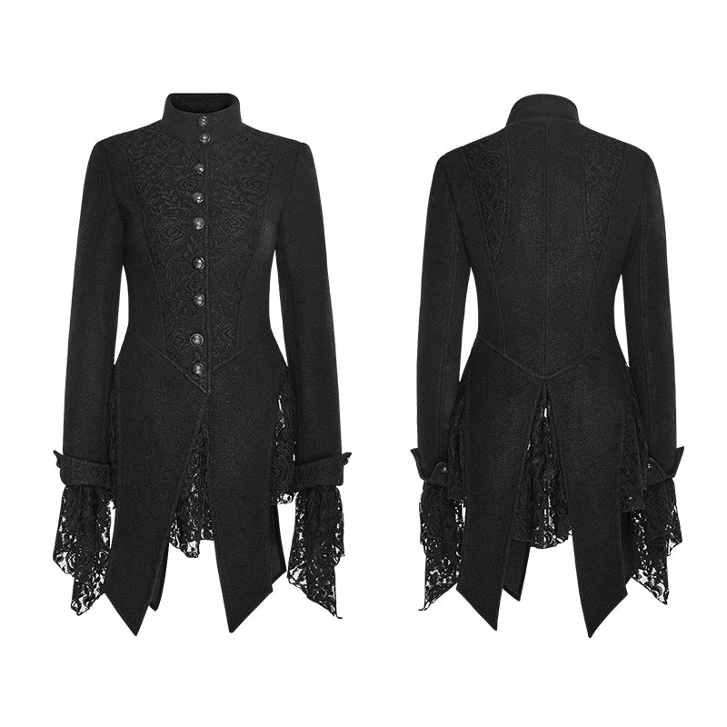 Y-682 Classical Lace Gothic Trench Coats With Perfect Stitching