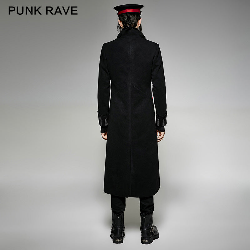 Y-713 Irregular Long Punk Trench Coat Using Western Wool