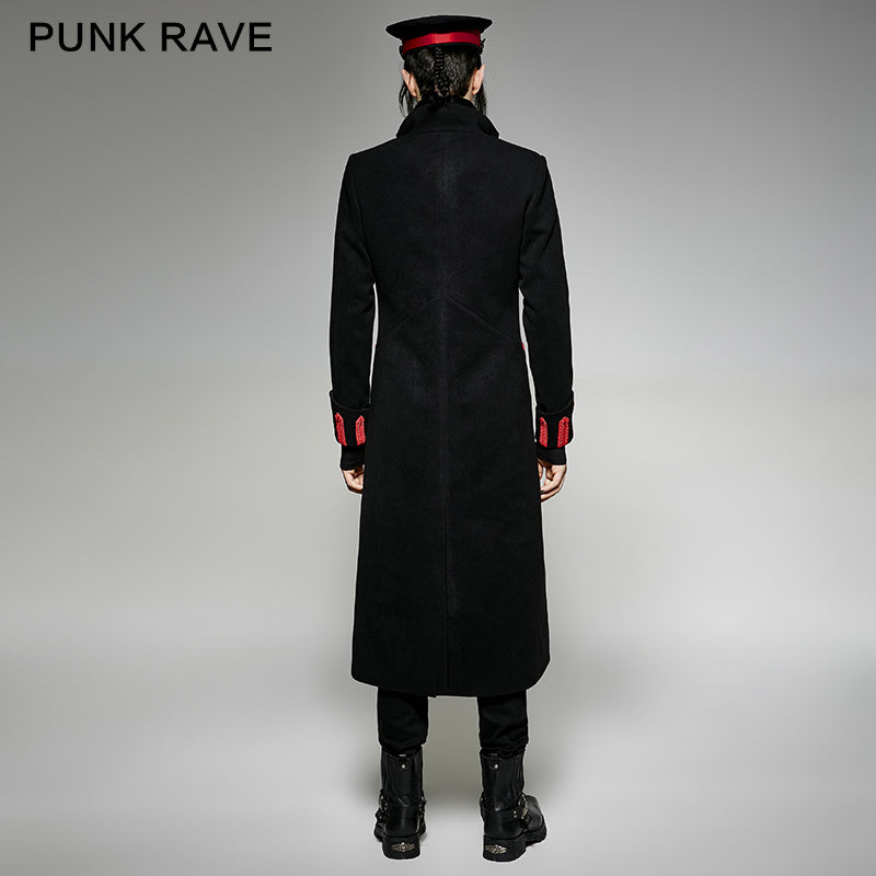 Y-713 Irregular Long Punk Trench Coat Using Western Wool