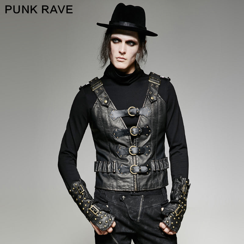 Y-724 Cool Army Style Punk Vest With Clip