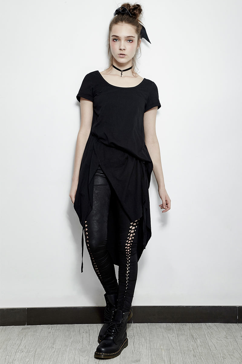 PK-096 Sexy Girls Elastic Waist Skinny Leather Punk Pants With Burst Pattern Lines