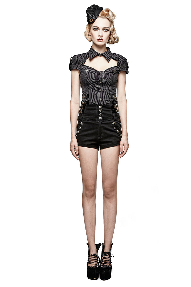 K-272 New Summer Design Military High-waist Versatile Short Punk Pants