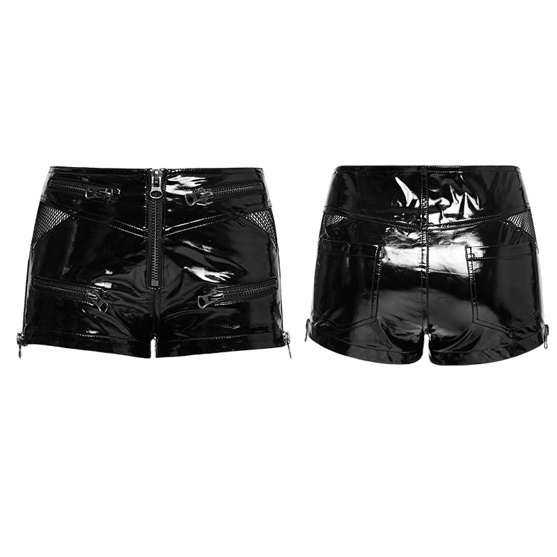 K-273 Bright Leather Locomotive Short Punk Pants