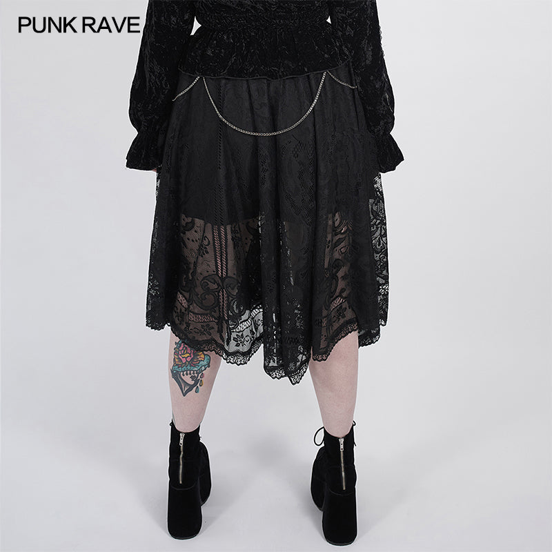 DQ-512BQF Dark night Gothic Lace Skirt