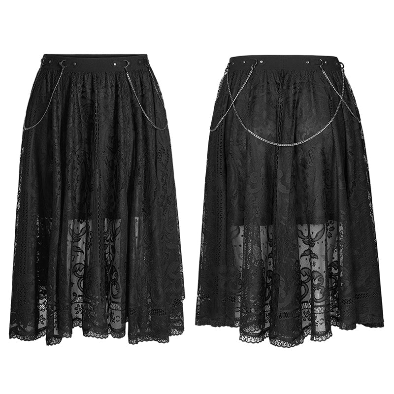 DQ-512BQF Dark night Gothic Lace Skirt