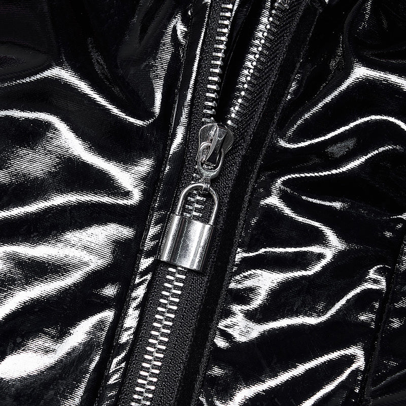 DY-1387XDF Goth sexy patent leather jacket