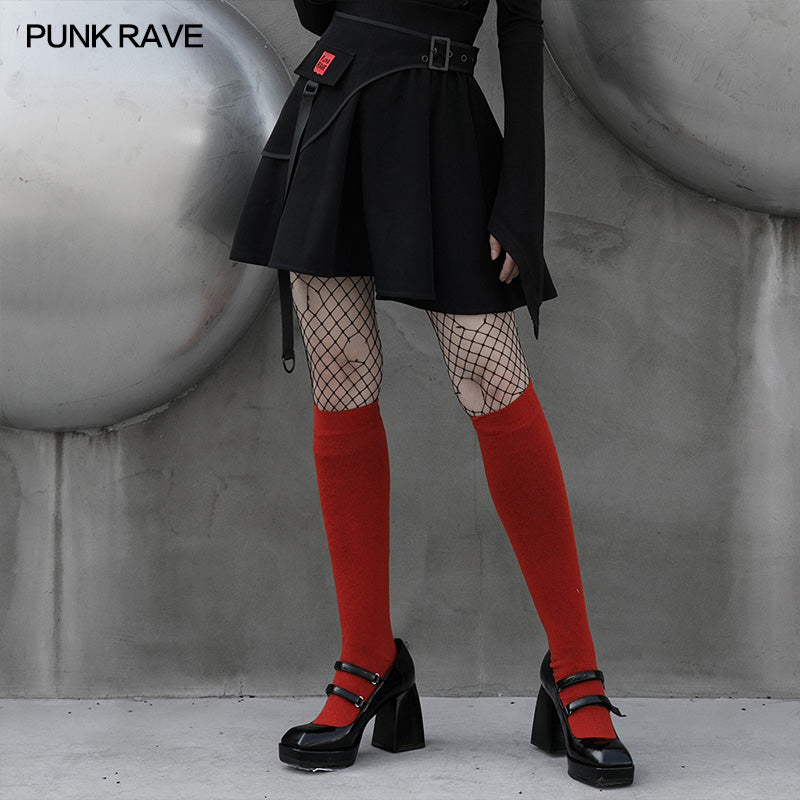 RQ-003BQ Punk waist-sealing pleated skirt