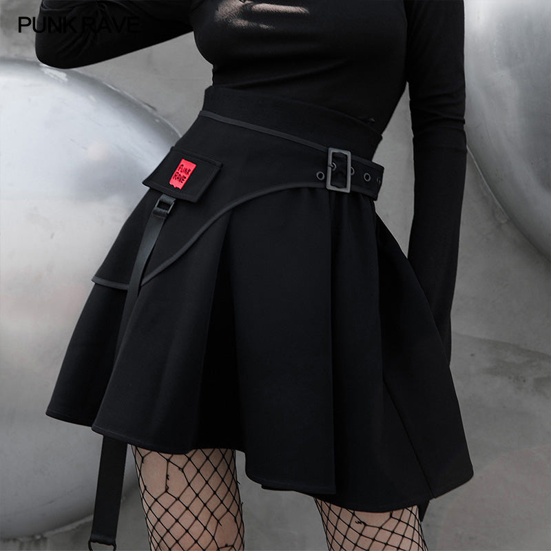 RQ-003BQ Punk waist-sealing pleated skirt