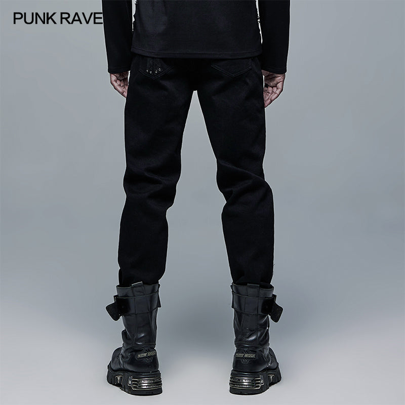 WK-477XCM Punk Straight Long Pants