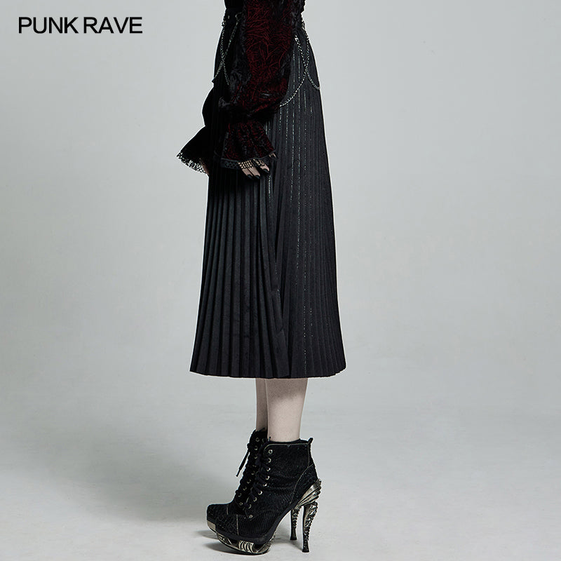 WQ-529BQF PUNK velvet skirt