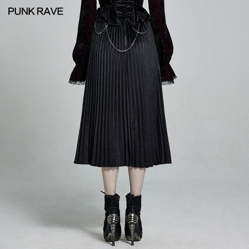 WQ-529BQF PUNK velvet skirt