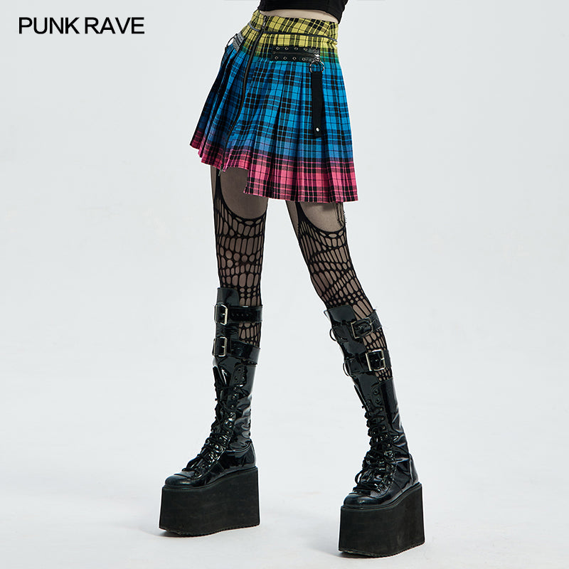 WQ-538BQF PUNK plaid half skirt