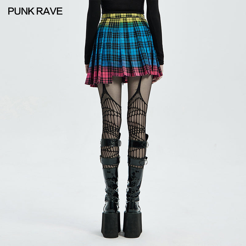 WQ-538BQF PUNK plaid half skirt