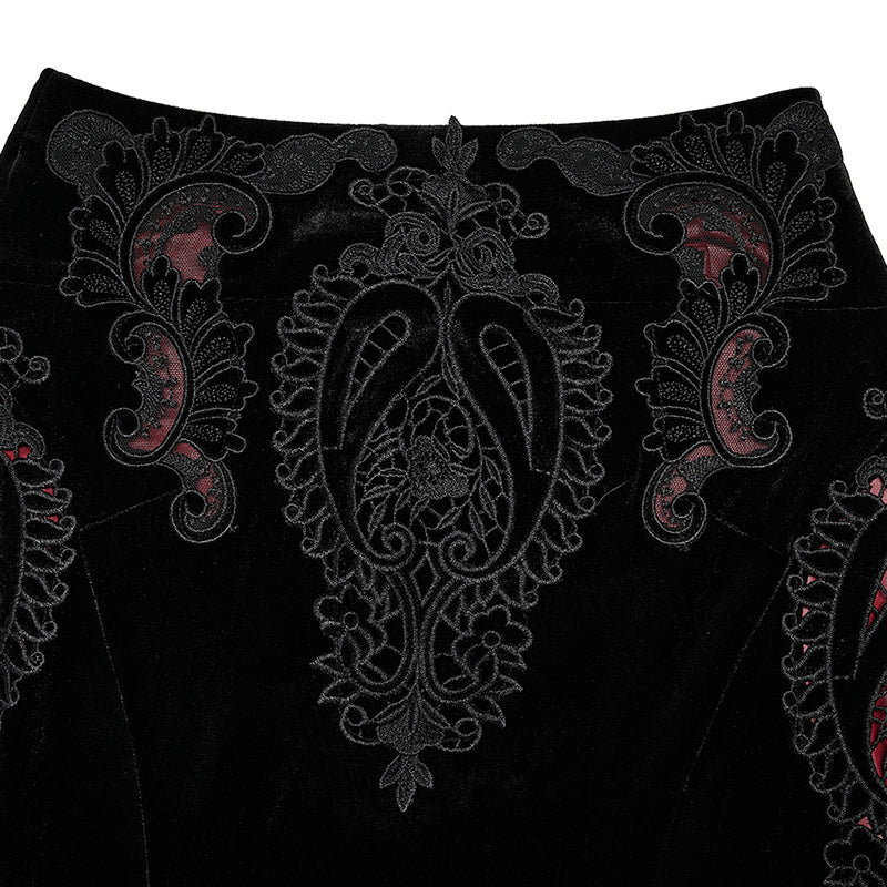 WQ-567BQF Goth gorgeous velvet fishtail skirt