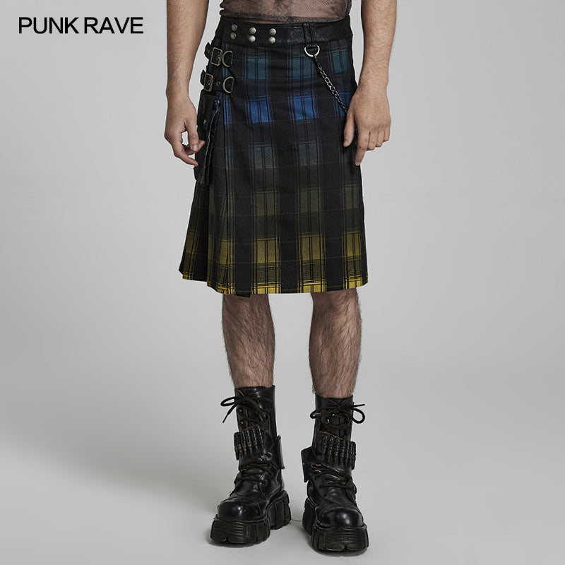 WQ-632BQM Punk gradient scottish kilt