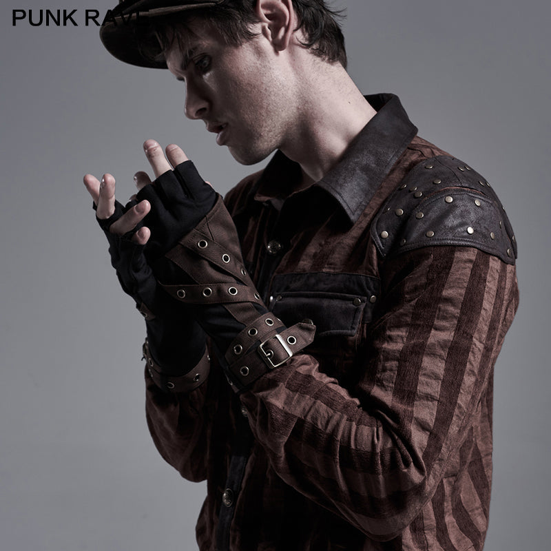 WS-423SSM Steampunk knit gloves