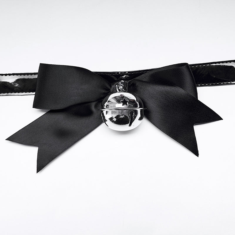 WS-502LHF Gothic  black-and-white 3D bow collar