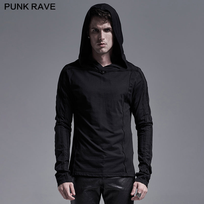 WT-637TCM Simple dark long sleeve T-shirt