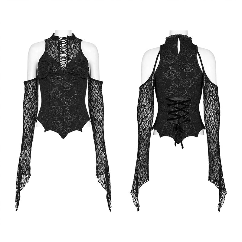 WT-758TCF Goth Sexy Lace T-shirt