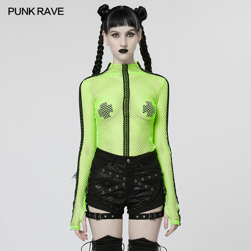 Punk Rave WT-760TCF Sexy Elastic Mesh T-shirt