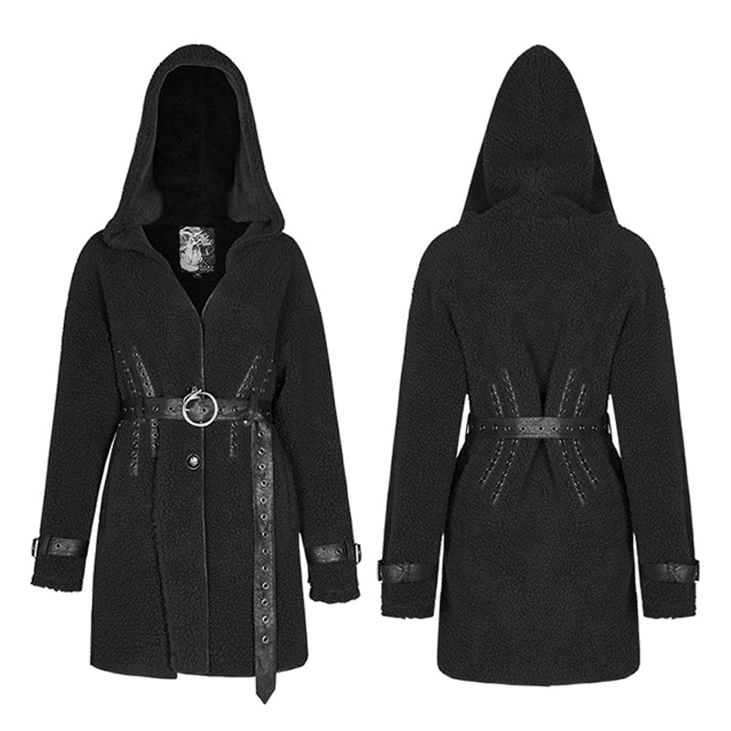 WY-1301ECF Goth Daily Wear Fleece Hooded Coat